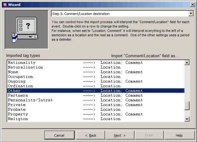 Import Wizard step 5