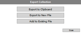 Export Collections Dialog