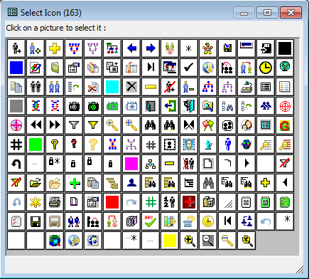 Select Icons screen